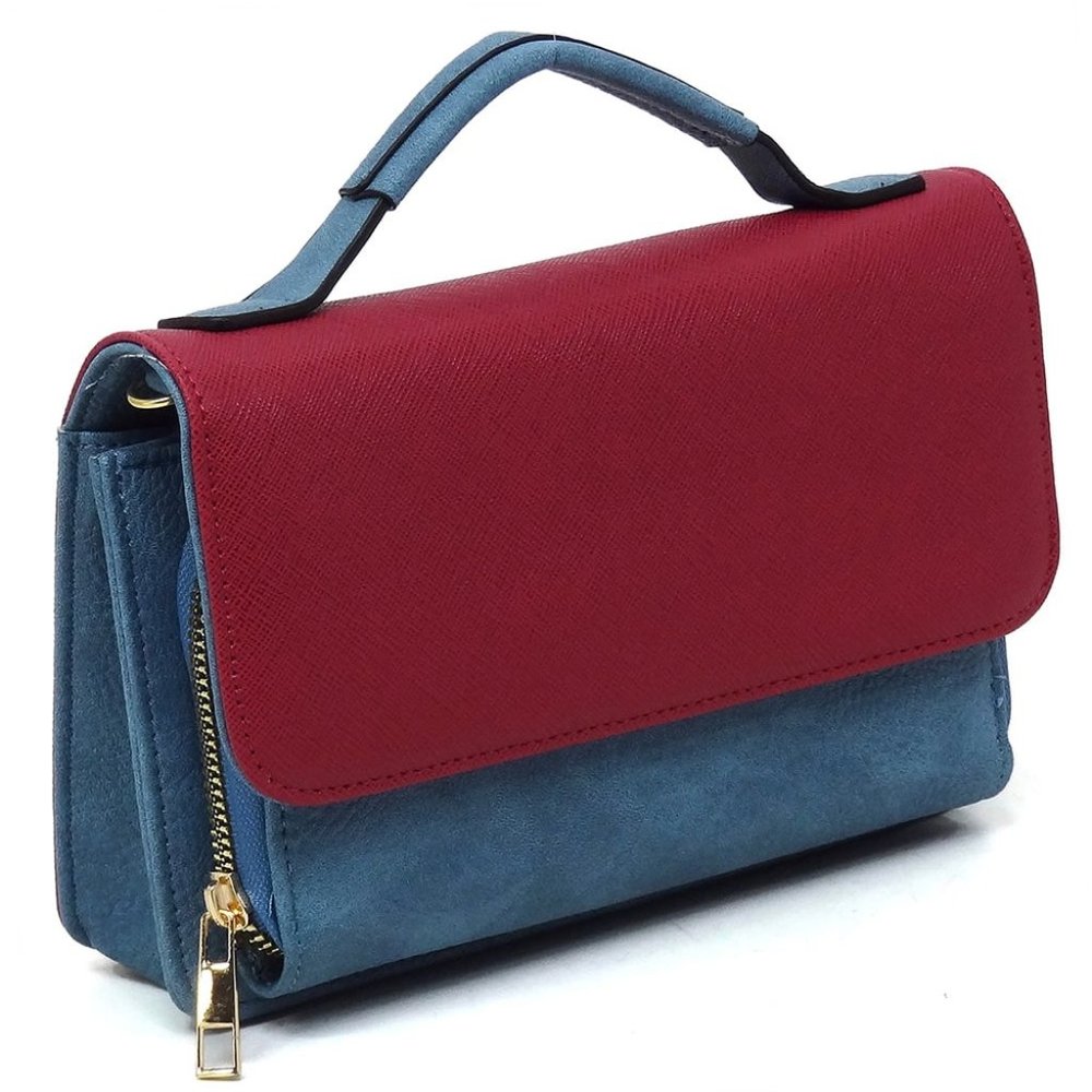 Colorblock Mini Crossbody Bag for Women Flap Saddle Purse Style
